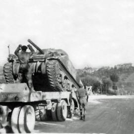 A tank being loaded in Northern Italy