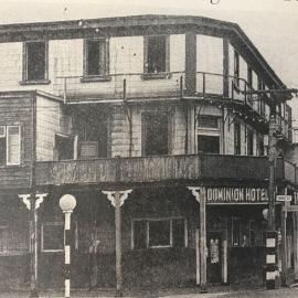 Dominion Hotel shortly before it was demolished, May 1970
