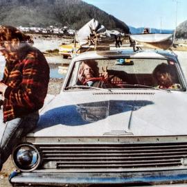 Steve Newby,Paul Comber and Ken Oliver at the Cobden tip.1978.