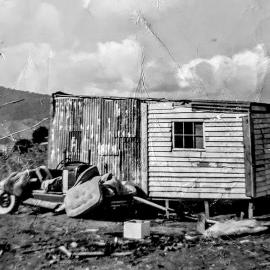 Steve Newby`s first flat, behind Gordon Richardson`s house , Blaketown beach.1968.
