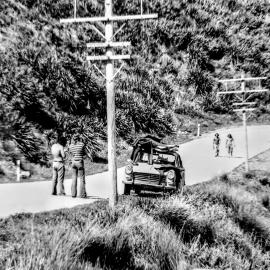 Chooky Richardson(R.I.P.),Steve Newby,Vern Cochran and Jack surfing at 16 mile.1976.