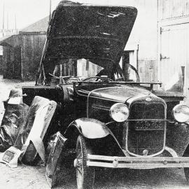Cars vandalised at Coalbrookdale, 1931.