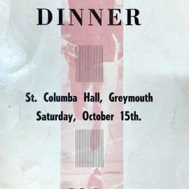 West Coast sportsman of the Year dinner at St Columba`s Hall, Greymouth.ca.1977.