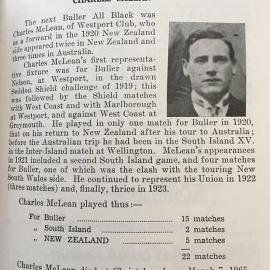 Buller All Black Charles McLean