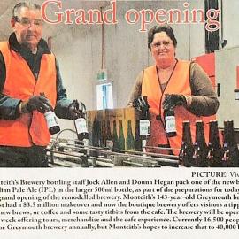 Grand opening of the remodelled 133 year old Monteith`s brewery, Greymouth.