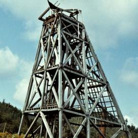 Poppet Head, Waiuta Goldmine - Shaft 1300 feet deep.