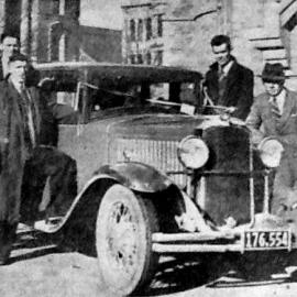 The first motorcar to cross the newly constructed Lewis Pass road.1937.