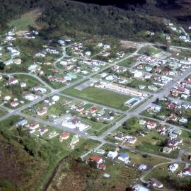 Aerial photo of Runanga, about 1980