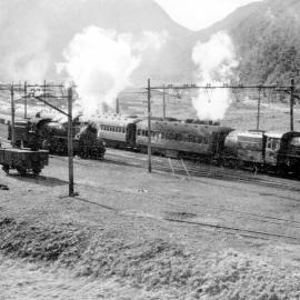 4 Steam Engine excursion from Christchurch to Arthurs Pass. ca.1960.