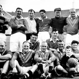 Leo Beban, back Left with best mate Bob Pollock on his right in a friendly soccer team. 
