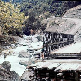 Temporary bridge Haast Pass 1957.