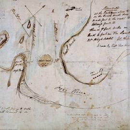 Nautical map of the entrance to Fox River drawn by Captain Thomas Wing 1840's.
