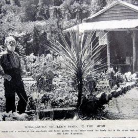 Otto Arndt   and his garden near Lake Mapourika.