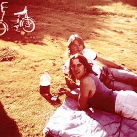  Runanga boys having a few drinks at home in the back yard,early 1980's.  - ALBUM -