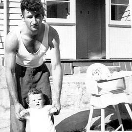 Richard (Dick) Armstrong with his first born son,John.1950.
