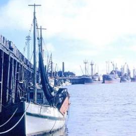 Greymouth Wharf. ca.1950`s-60`s.   - 2 PHOTOS -