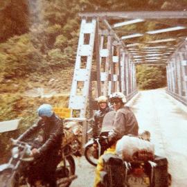 Bike Tour at the Gates of Haast  bridge.ca.1970.