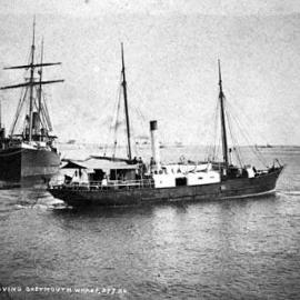 S.S. Murray. leaving Greymouth Wharf.