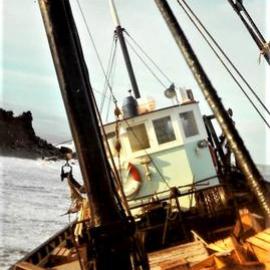 Golden Star Boat stranding ,Okarito - Waitangi beach. 1968  - ALBUM -