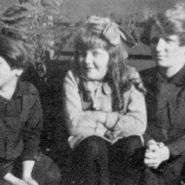 Patsy and Nancy Toohey  at The Convent in Hokitika. mid- late 1920s.