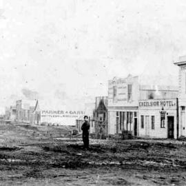 A street in Hokitika.ca.1880.