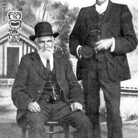 Thomas McGrath and Robert McGlone from Kumara at the at the Christchurch Exhibition.1906.