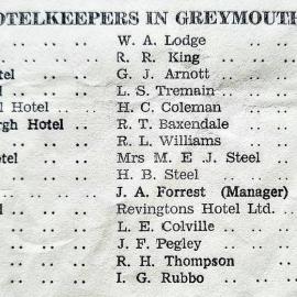 Hotel Keepers in Greymouth.1971.