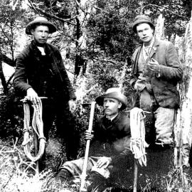 1st ascent of Mt Cook - J Clarke, G Graham, T Fyfe at Governors Bush. Christmas Day, 1894.