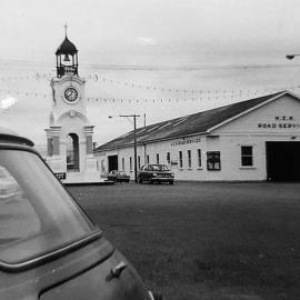 The old NZ Road Service Depot Hokitika.Late 1960`s.