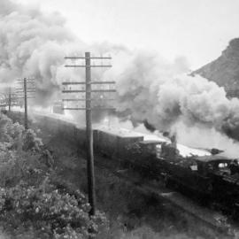Steam train approaching Omoto.