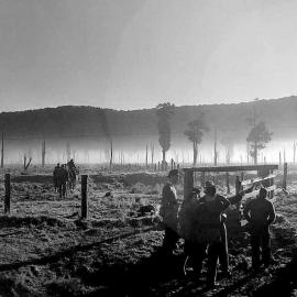 Early morning start -  Cook River Flat, South Westland.1948.