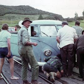 ALBUM - Bridge wash out north of Reefton, 1974.