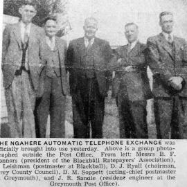 Ngahere Exchange Opening.Sept.1956.