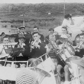 Greymouth Junior band opening of Te Kinga bridge.15 December 1956.