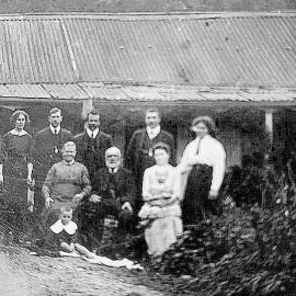 William Price`s and  family outside their house in Brighton.ca. 1900.