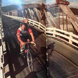 My nephew and brother in law cycling from Hokitika to Kumara and return.