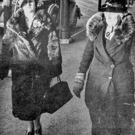 Shopping in full length furs - Mawhera Quay, Greymouth. ca.1940`s.