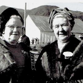  Bridie Casey and Polly Kilkenny with fur stoles, hats and always a brooch.