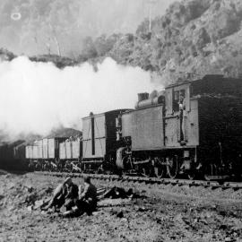 Crib time as steam train goes past - possibly Rewanui line