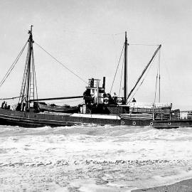 M.V. Gael leaves Okarito,1939.