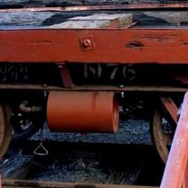 Log and Timber Wagon - N 76 (E 4195) - early short wheelbase wagon ,Greymouth. built 1890.