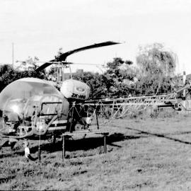  ZK-HHI Bell 47G 3B1 parked on grass , Reefton.1974.
