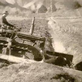  Bill Beveridge on a tractor up the Tutaki 1960
