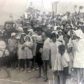 Arthur Langton top left taking a truck load of kids to a picnic at the scout hut in Westport ca 1952. 