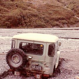 Toyota 4/4 stuck in the Franz Josef river.1982.