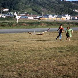 Radio controlled glider at the Greymouth aerodrome, with views of Shelley Street and Nelson Street *PHOTO ALBUM*