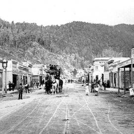Coach and business premises on Broadway, Reefton.ca.1880`s