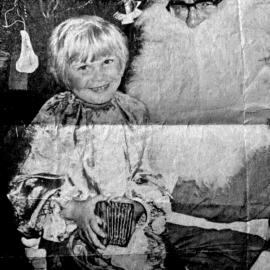 Danielle Tones Freeland at 4 years old, Christmas Cobden Play Centre, 1979.