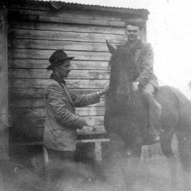 Doug Stewart on horse at at Coal Creek