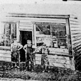 E.R. Fox -  Boot Shop, Denniston.ca. 1903 - 1912.